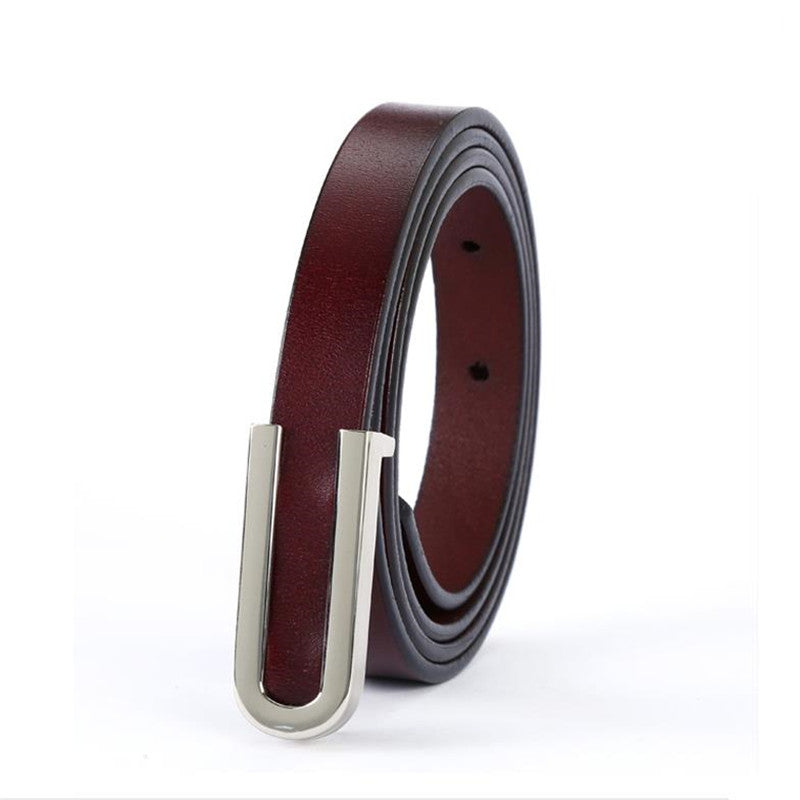 NEW leather adjustable thin belts-silver hardware (black, white, camel, brown)