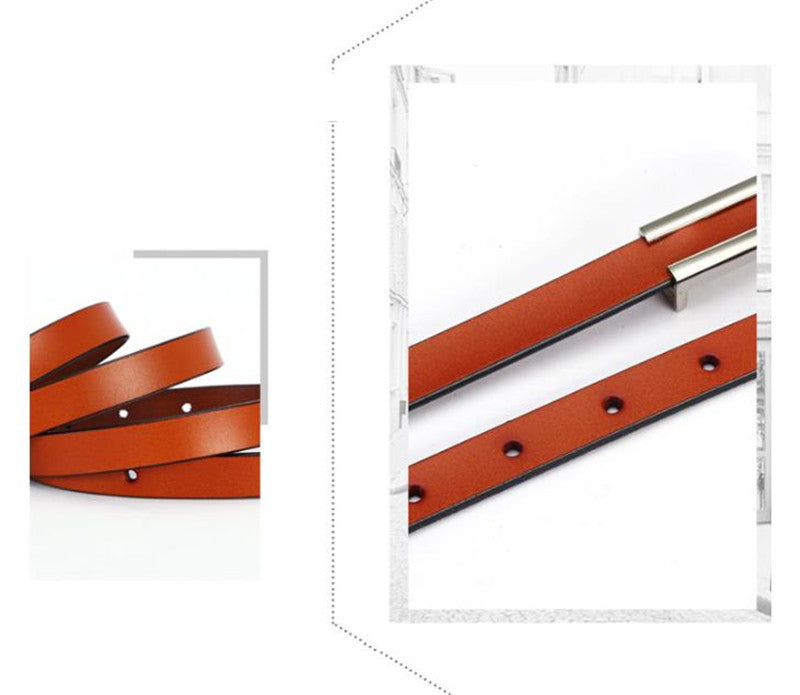 NEW leather adjustable thin belts-silver hardware (black, white, camel, brown)