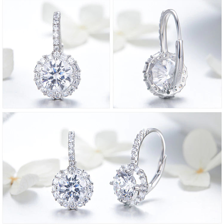 Silver CZ crystal earrings