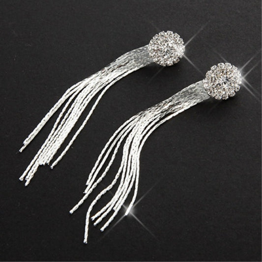 Silver CZ crystal earrings