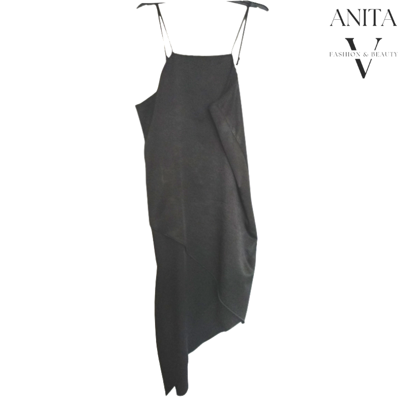 Y + R black formal slip dress, size 14