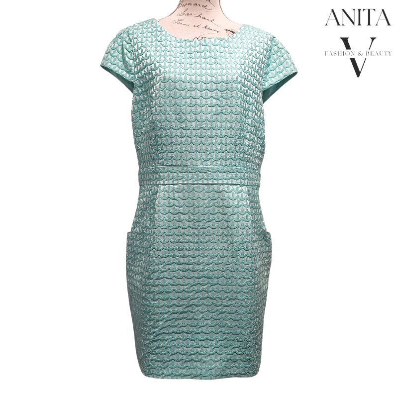 Aqua dress, navy coat size 14/16, rent only