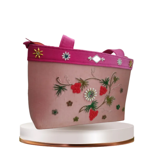 Floral satin silk bag