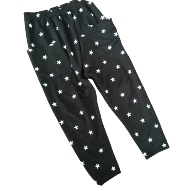 Holy Chic black, white star cotton pants-size 8