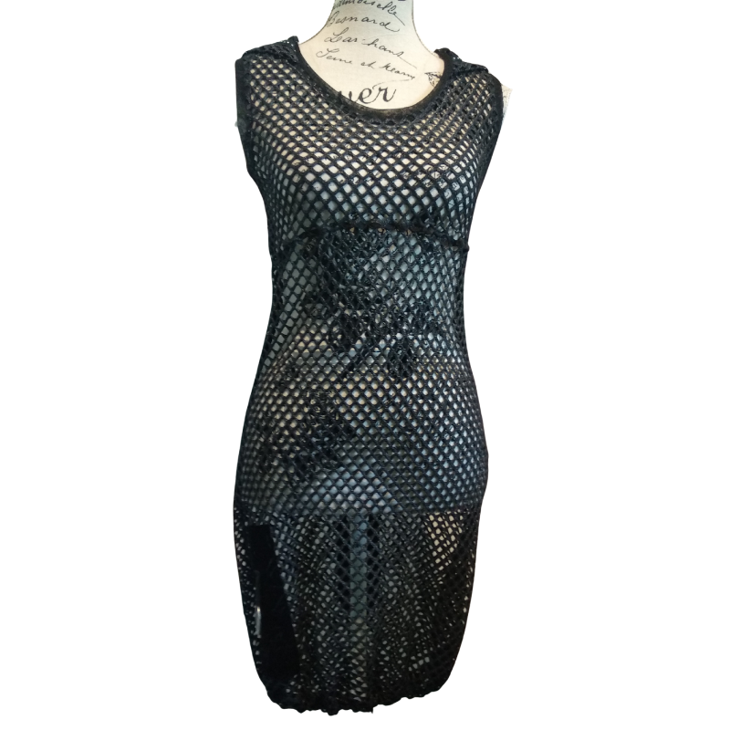 Jellicoe black/silver thread layering tunic, size XS, fits 8/10