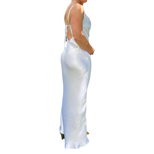 NEW White silky slip dress, size 12, rent $40