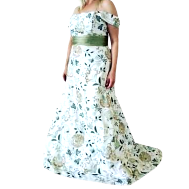 Designer Sophie Voon silk wedding dress 12/ 14, Retail $3000