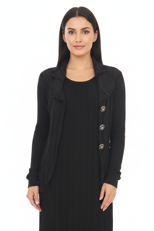 Andrea Moore black crushed jacket, size 10-12