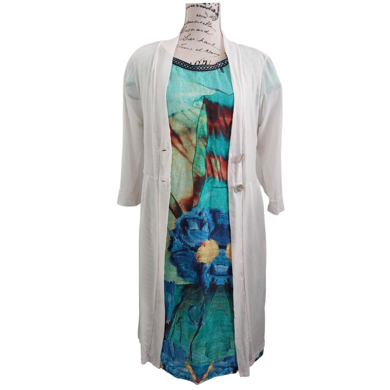 Curate You Shift Me Spring colouring linen dress, size M, 12/14-rent $40