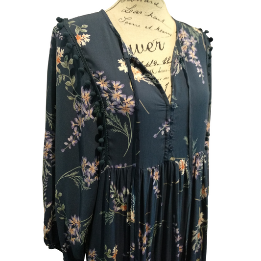 NEW JAASE blue floral dress, size 14