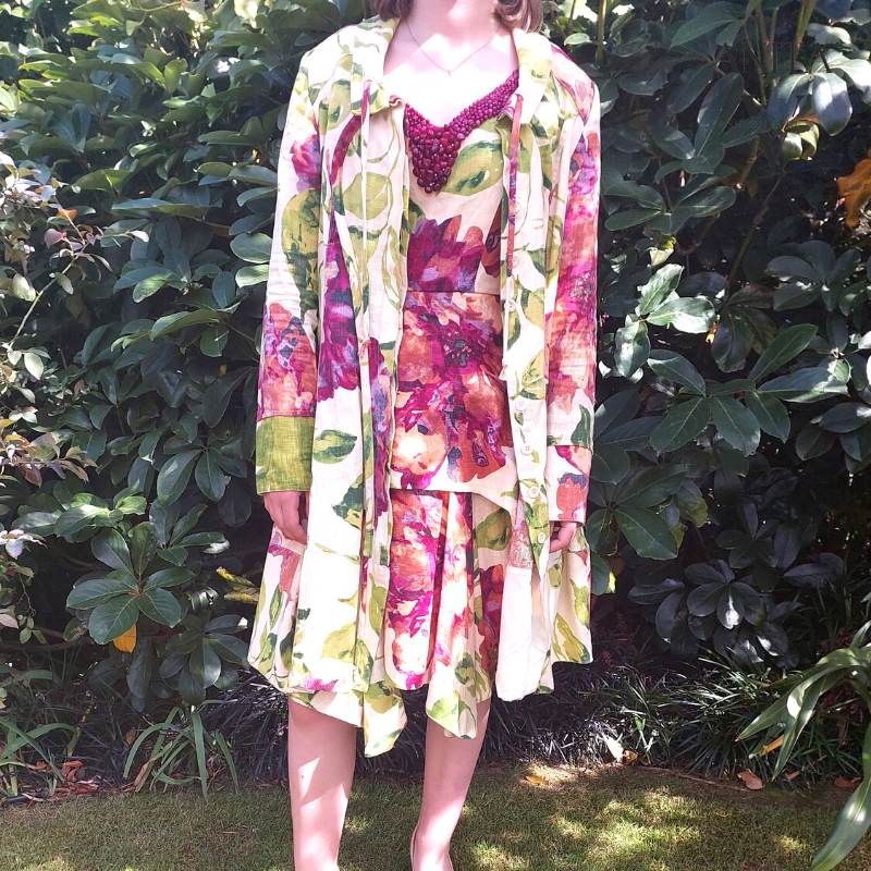 TRELISE COOPER  'Big Love', linen dress & coat, size 6 - RENT ONLY