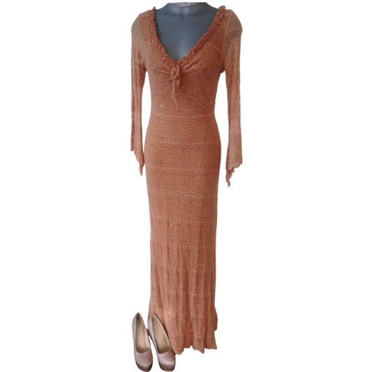 Gerry Shaw caramel dress, size 12, rent only $40