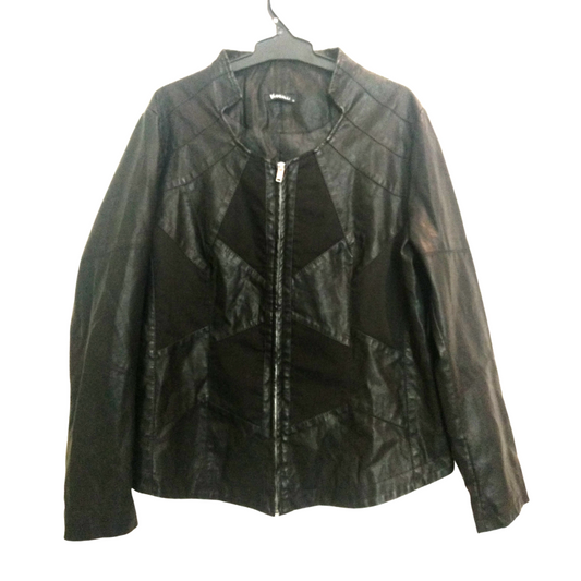 VASSALLI black PU leather jacket size 18