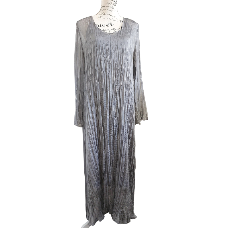Peter Homan grey crinkle dress size L, fits 16/18/20/22